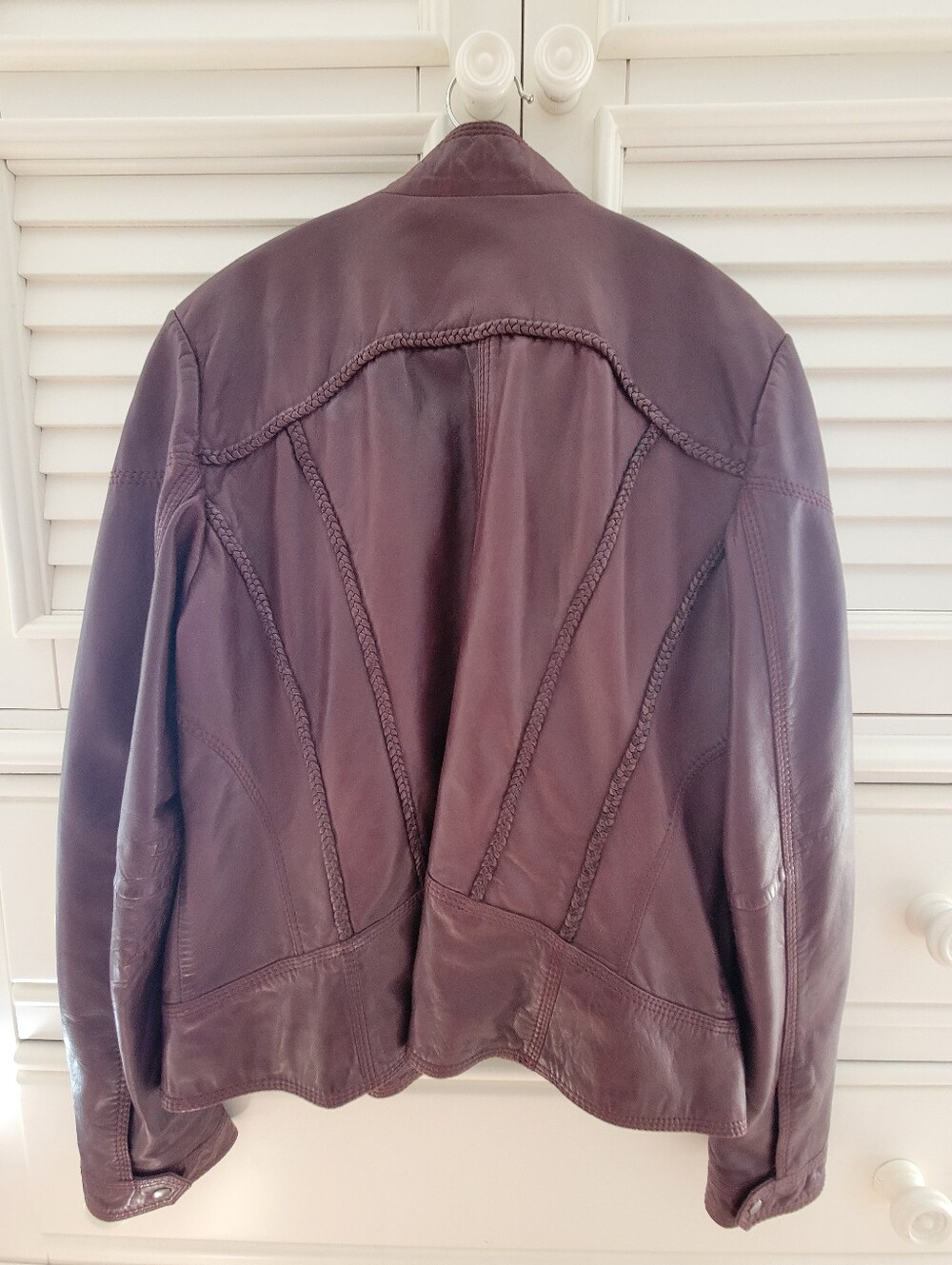 Overland SUE LEATHER JACKET, Size L, Bordeaux - Picture 10 of 10